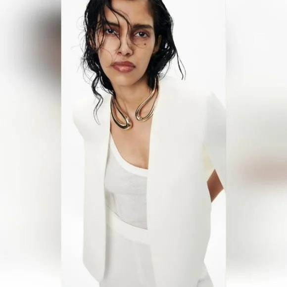 ZARA CAPE SLEEVE BLAZER - Picture 4 of 8